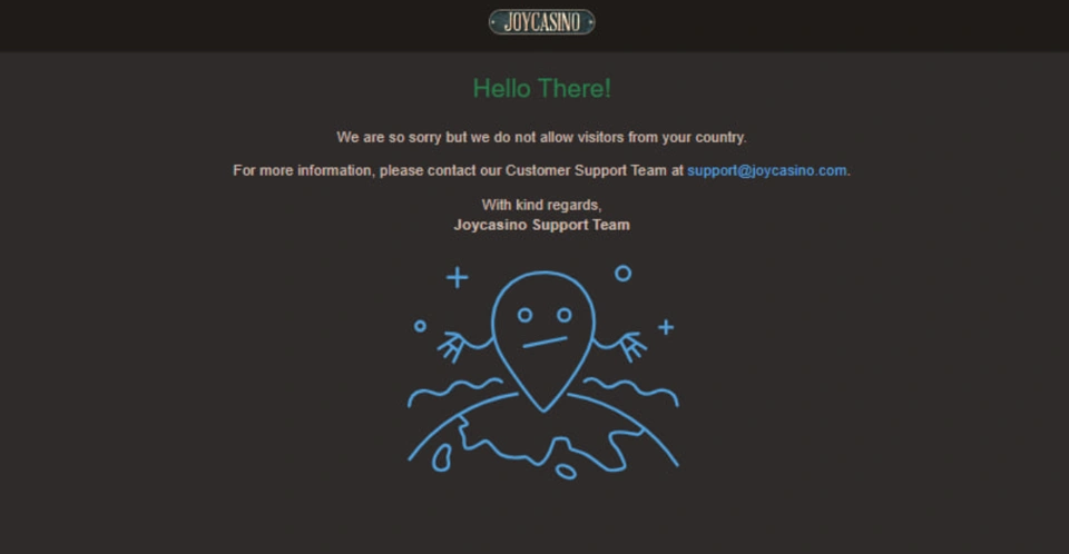 Joycasino блокировка доступа к сайту